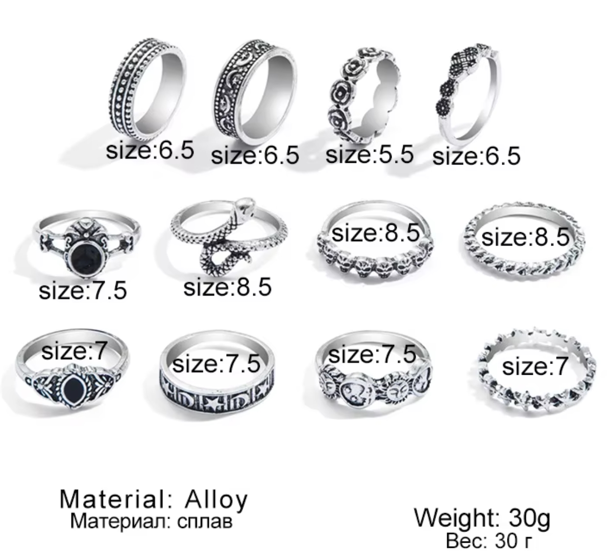 Diamond Ring skull ring Low Mini order Mix items Choice Silver Midi High Quality Rings Skull Ring Wholesale Skull Rings For Girls