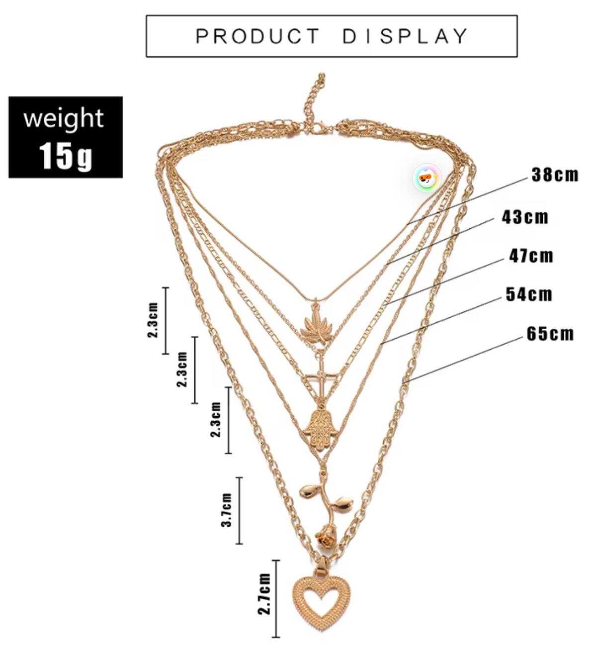 necklace women Fashion gold Layered Cross Heart Flower Necklace For Women Wholesale