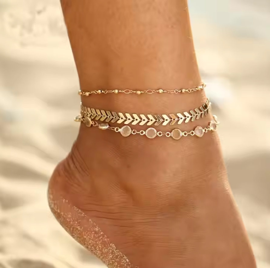 Fashion shoe card string gold designs chain beautiful foot anklet for women new 2018 Wholesale