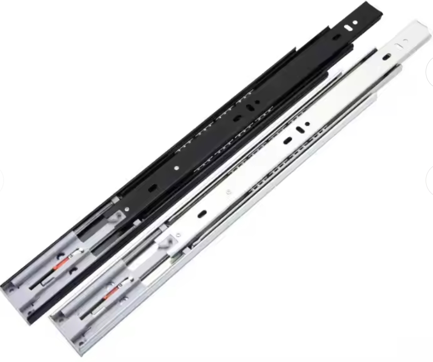 3-Fold Full Extension Rail Drawer Runner Telescopic Channel Push To Open Drawer Slide Rail