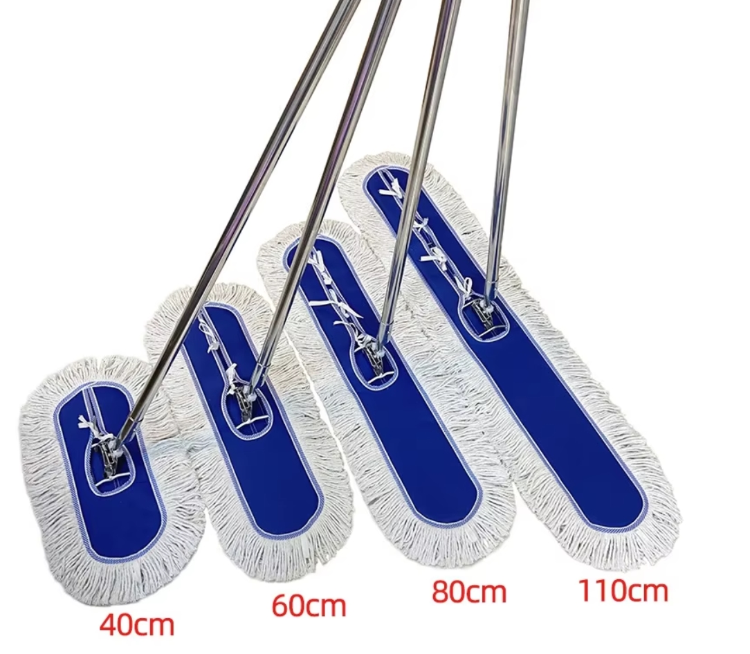 Large Size Hotel Gym Cleaner Stainless Steel Handle Commercial Dust Floor Mop Wet Dry Flat Mop